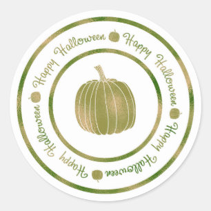 Fijne Halloween & Pompoen Groen Glamour Trend Ronde Sticker