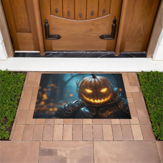 Fijne Halloween Pompoen Krijger Deurmat (Buiten)