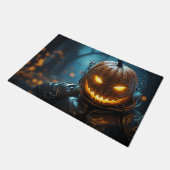 Fijne Halloween Pompoen Krijger Deurmat (Schuin)