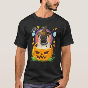 Fijne Halloween Pompoen Pug Hond Heks Muts Cute Ho T-shirt