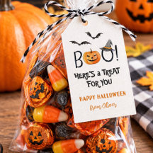 Fijne Halloween Pompoen Snoepjes Cadeautags