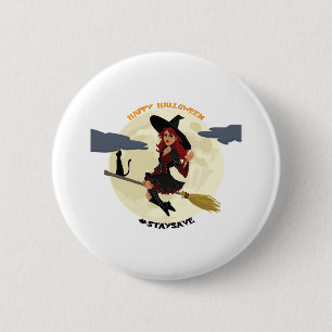 Fijne Halloween. Ronde Button 5,7 Cm