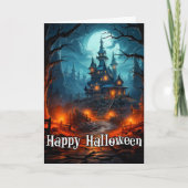 Fijne Halloween | Sinister Old Haunted Mansion Kaart (Voorkant)