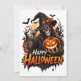 Fijne Halloween Skelet Pompoen Cadeau voor Mannen Kaart