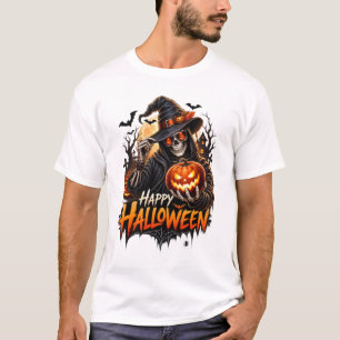Fijne Halloween Skelet Pompoen Cadeau voor Mannen T-shirt