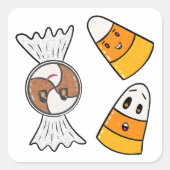 Fijne Halloween Snoepjes Vierkante Sticker (Voorkant)