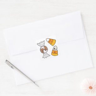 Fijne Halloween Snoepjes Vierkante Sticker