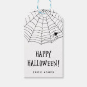 Fijne Halloween Spinnenweb Cadeaubijschrift Cadeaulabel (Voorkant)