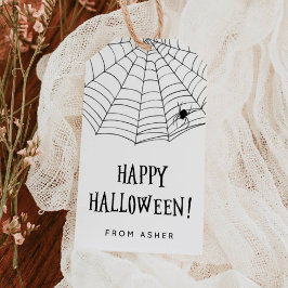 Fijne Halloween Spinnenweb Cadeautag Cadeaulabel