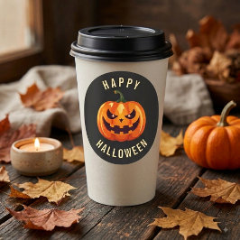 Fijne Halloween Sticker - Griezeld Grimas van een