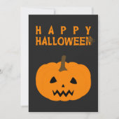 Fijne Halloween-tekst en pompoen op zwart Kaart (Voorkant)