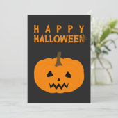 Fijne Halloween-tekst en pompoen op zwart Kaart (Staand voorkant)