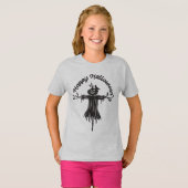 Fijne Halloween | Trick or treat Black Scarecrow T-shirt (Voorkant volledig)