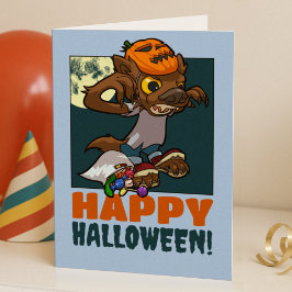 Fijne Halloween! Trick or treat Little Werewolf Feestdagen Kaart