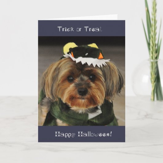 Fijne Halloween! Trick or treat Yorkshire Terrier Kaart (Voorkant)