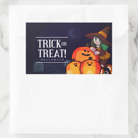 Fijne Halloween viering Rechthoekige Sticker (Tas)