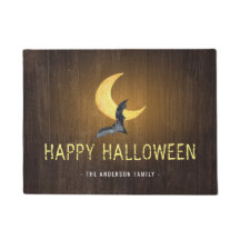 Fijne Halloween Vleermuis & Maan Rustieke Achtergr