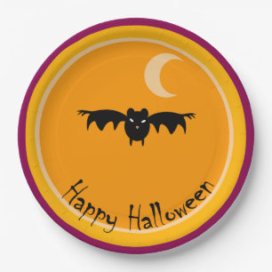 Fijne Halloween Vleermuis Papieren Borden Bordje