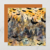 Fijne Halloween Vleermuizen Kaart (Voorkant / Achterkant)