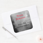 Fijne Halloween Volle Maan en Raaf Huidige Sticker (Envelop)