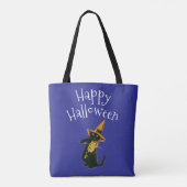 Fijne Halloween, zwarte kat Tote Bag (Achterkant)