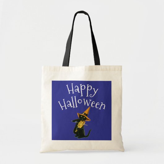 Fijne Halloween, zwarte kat Tote Bag (Voorkant)
