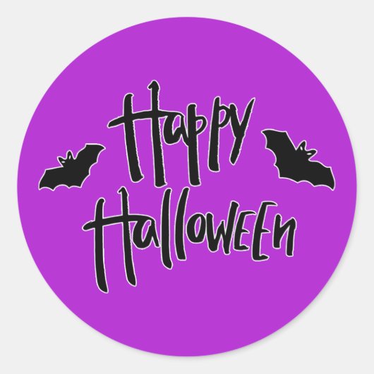 Fijne Halloween Zwarte Vleermuizen Whimsical Moder Ronde Sticker (Voorkant)