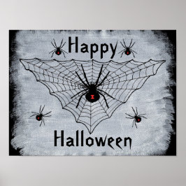 Fijne Halloween Zwarte Weduwe Spin Web Poster