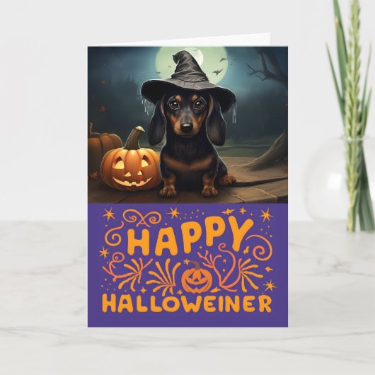 Fijne Halloweener Lekkere Hond Kaart (Voorkant)