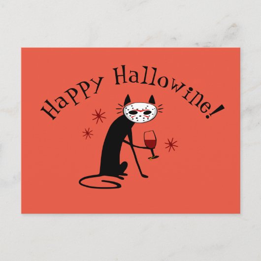 Fijne Hallowine! Halloween Wijnwoordspeling Briefkaart (Voorkant)