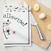 Fijne Hallowine! Halloween Wijnwoordspeling Theedoek (Quarter Fold)