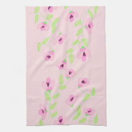 Fijne handdoek met een roze bloemenprint