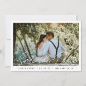 Fijne Handgeschreven Foto Bruiloft Save The Date (Voorkant)
