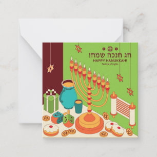 Fijne Hanukkah Notitiekaartje