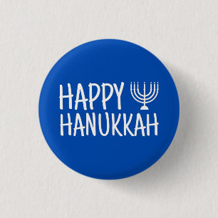 Fijne Hanukkah Ronde Button 3,2 Cm