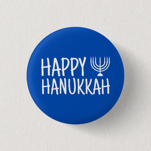 Fijne Hanukkah Ronde Button 3,2 Cm (Voorkant)