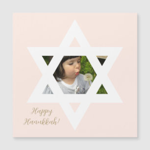 Fijne Hanukkah Roze Cute Eén Foto