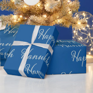 Fijne Hanukkah zilveren tekhelet blauwe Inpakpapie Cadeaupapier