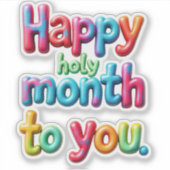 Fijne heilige maand voor jou sticker (Voorkant)
