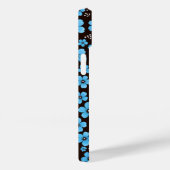 Fijne Hemelblauwe Bloem Chintz Patroon Zwart iPhon Case-Mate iPhone Case (Achterkant / Rechts)