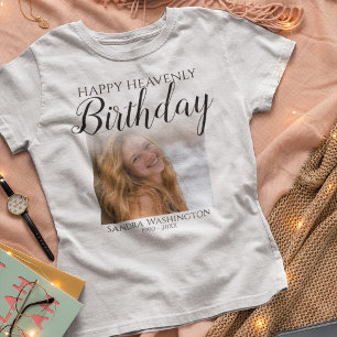 Fijne Hemelverjaardag Foto Herdenking T-shirt