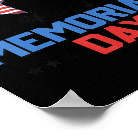 Fijne herdenkingsdag 4de juli Amerikaanse vlag Pat Poster (Hoek)