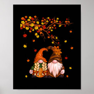 Fijne Herfst Allemaal Kabouter Pompoen Herfstblade Poster