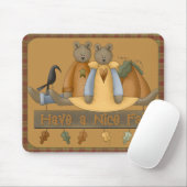 "Fijne Herfst" Autumn Teddy Bears Mousepad Muismat (Met muis)