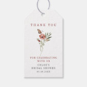 Fijne herfst bloem vlinder boeket bedankje cadeaulabel (Voorkant)