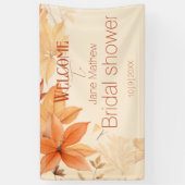 Fijne herfst bloemige bruidsdouche  spandoek (Verticaal)
