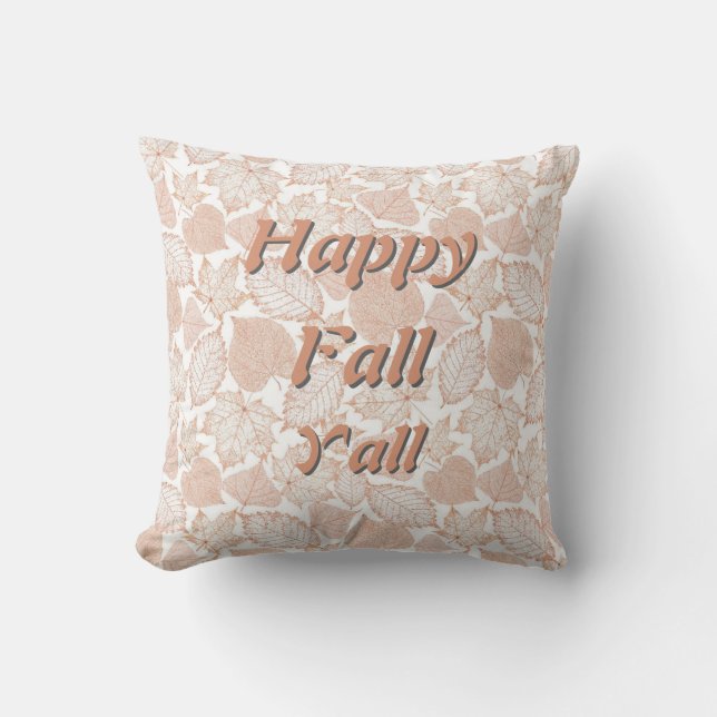 Fijne Herfst - Elegant Herfstblad Accent Kussen (Voorkant)