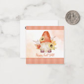Fijne Herfst Groetjes Dwerg Notitiekaartje (Voorkant / Achterkant in situ)