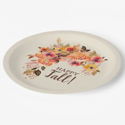 Fijne Herfst Herfst Bloemstuk Papieren Bordje (Gekanteld)