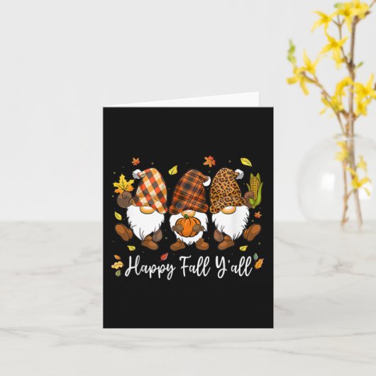 Fijne herfst iedereen Kabouter Pompoen Truck Herfs Kaart (Gele Bloem)